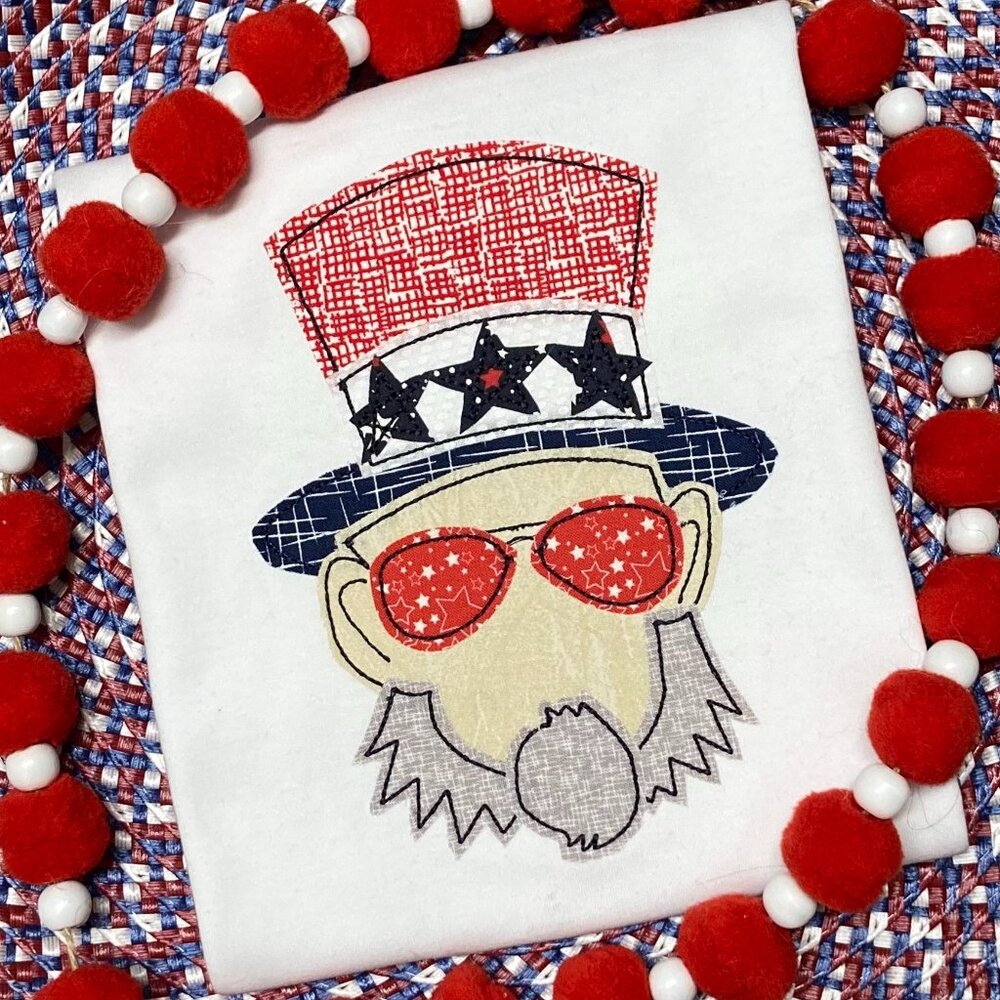 NEW Applique Patriotic Uncle Sam shirt made to order